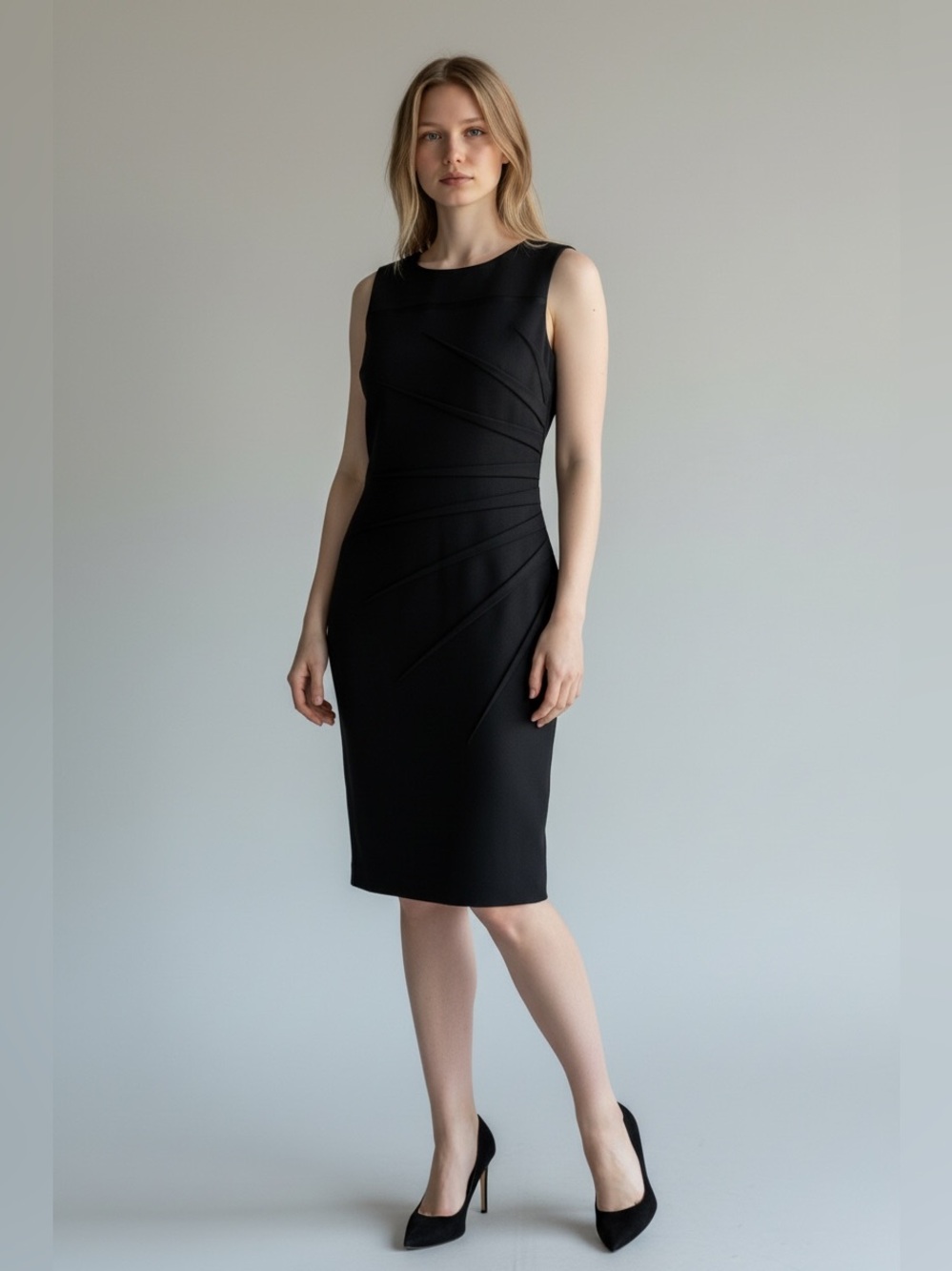 Calvin Klein Black Sleeveless Sheath Dress size 2